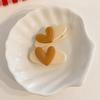 2pcs Simple Latte Flower Hair Clip for Women, Side Hair Claw Clip for Side Bangs, Love Heart Duck Bill Clip