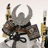 May Festival Doll, Helmet Case Display, Samurai, Mononofu, Tokugawa Black & Silver, Width 28cm x Depth 23cm x Height 32cm, WG0714