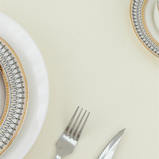 Decorative Tablecloth Solid Color Stain Resistant Washable Easy Care Dining Table Mat Round Tablecloth Ornament