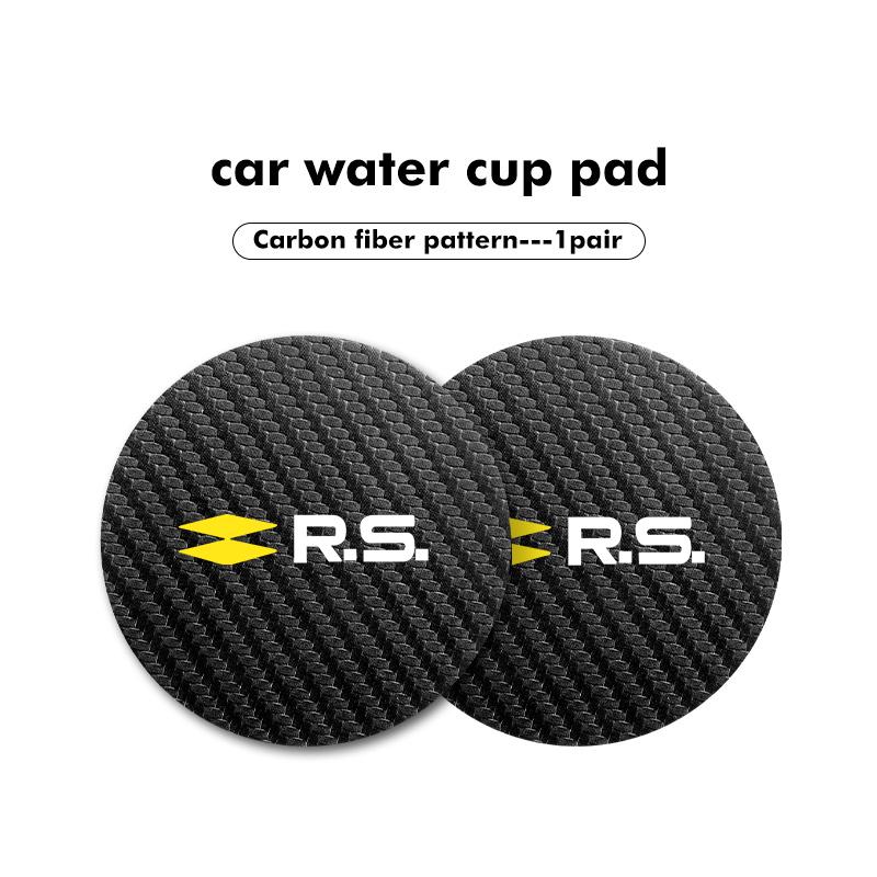 2Pcs Car Coasters Water Cup Holder Non-Slip Mat Accessories For Renault Symbol Clio 3 4 Sparco Dacia RS Megan Scenic Espace ZZ30