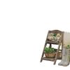 Solid Wood Trapezoidal Flower Stand - American Retro Multi-Layer Shelf