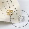925 Silver Rings For Women Hollow Out Gold Color Temperament Personality Fashion Female Trendy Resizable Opening Rings