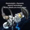 LUCKLZ KZ ZEX Elektrostatischer und BD-Hybrid-Technologie Kabelgebundene Kopfhörer mit Neuer Elektrostatischer Technologie, 6,8mm Niederspannungs-Elektrostatisches Element, Sky