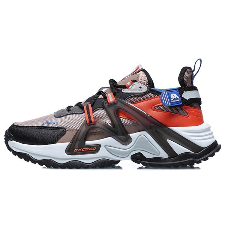 New LiNing Exceed Cushioning Low Top Running Shoes Men's Umber Black AGLQ111-3