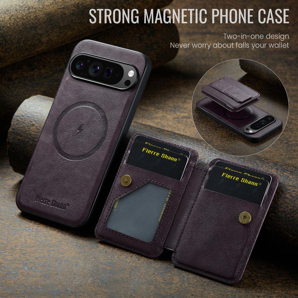 Detachable Magnetic Wristband Auto Leather Phone Case for IPhone Google Pixel 10 Pro XL Pixel9 9a 8 8a 7 7a Card Holder Wallet