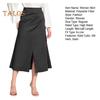 High-Waist Women Skirt Solid Color All-Match Style Pleated Skirt Slimming Design Slit Design Zipper Hip Wrapped Midi Skirt