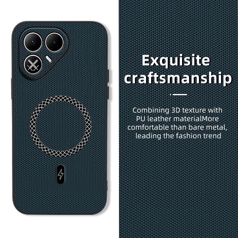Voor Tecno Pova 8 5G Hoesje Zakelijk Driehoekige Textuur Magnetisch Schokbestendig Leer Antislip Cover Voor Tecno Pova8 5G Bumper