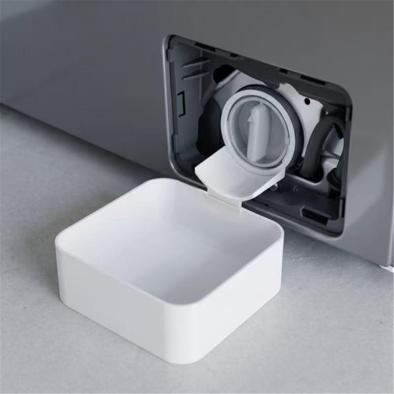 Drain Guide Tray for Washer Area 2 Piece PE Plastic Funnel Tray Set with Square Form and Curved Water Channel for Laundry Room Drain Use
