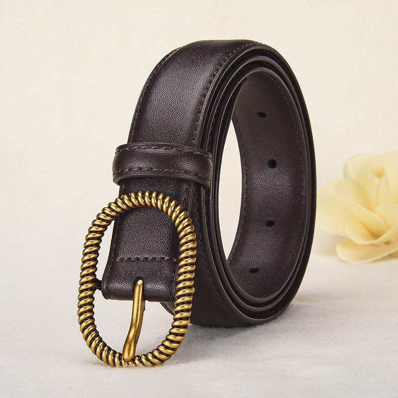 Belt new belt women's leather pin buckle belt casual versatile simple high quality thin belt