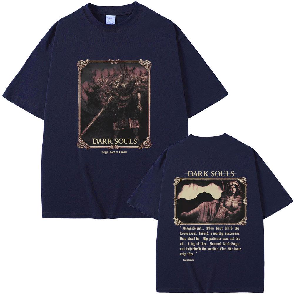 Game Dark Souls Tshirt Unisex Women 90s Retro Gothic Rock T Shirts Male Punk Oversized Streetwear Unisex Soft Cotton Tshirt Tops