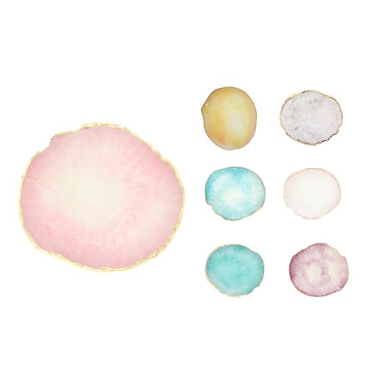 Creative Golden Edge Resin Nail Color Palette Mixing Drawing Paint Manicure Display Holder for DIY