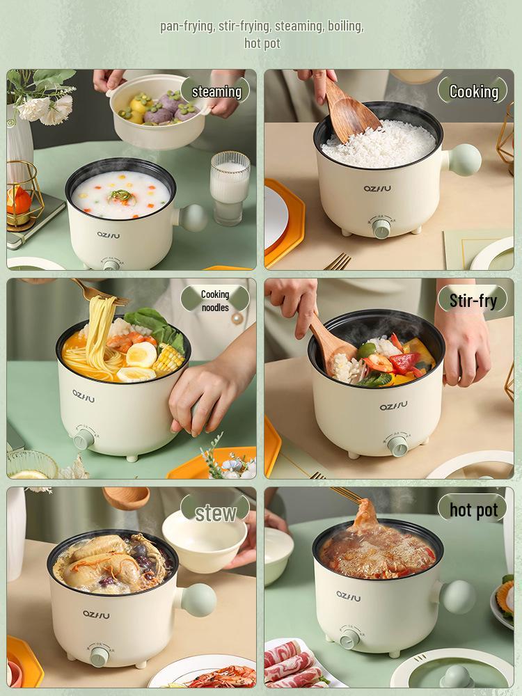 Compact Non-Stick Electric Cooking Pot for One Person - Ideal for Dorms, Apartments, or Small Spaces, Perfect for Noodles & More