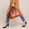 2025 European & American Retro Cowhide Women's Handbag - Top Layer, Color-Rubbed, Single Shoulder & Crossbody, Large Capacity