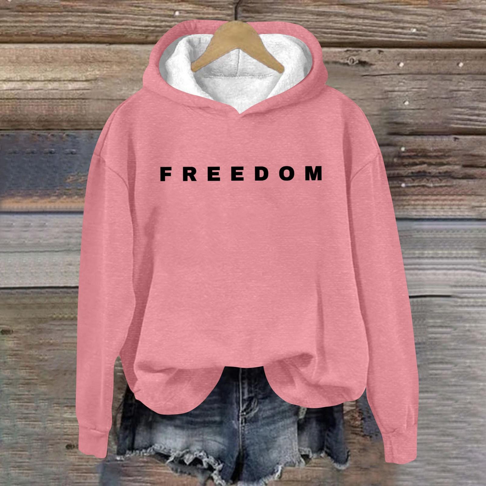 

Женский свободный и удобный свитшот с круглым вырезом, длинными рукавами, капюшоном и принтом текста S розовый