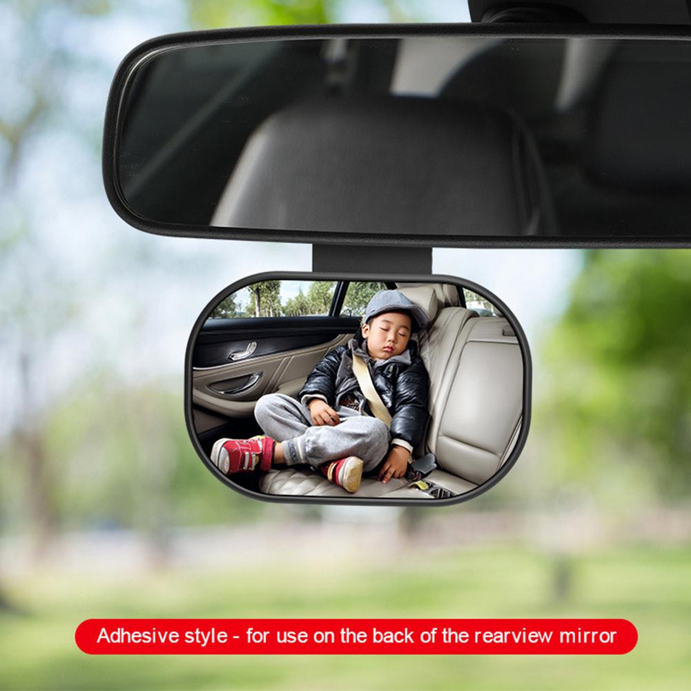 360 Degree Rotatable Car Baby Rearview Mirror Clip-on Sun Visor Infant Safety View Mirror Universal Back Seat Observation Mirror