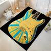 Blue and Gold Electric Guitar Art Design Rug Non-slip Rug Suitable for Living Room and Bedroom Sofas