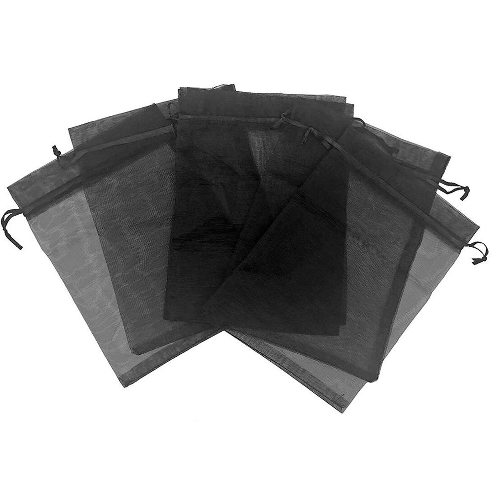 100pcs Transparent Organza Bag Colorful Gift Jewelry Bag Drawstring  Pocket (10 X 15cm)