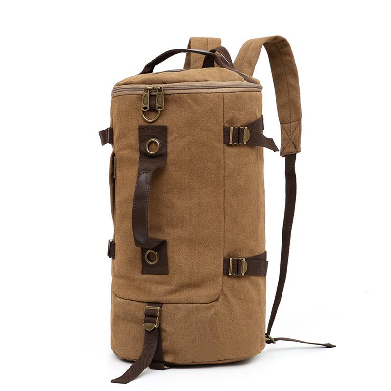 Retro Canvas Backpack Women'S Fashion Trend Backpack Men'S Middle School Schoolbag Single Room Portable Multi-Function