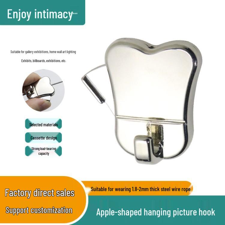 Apple-Shaped Wall Hook Set: Steel Wire & Fixing Accessories for Billboards & Art Displays