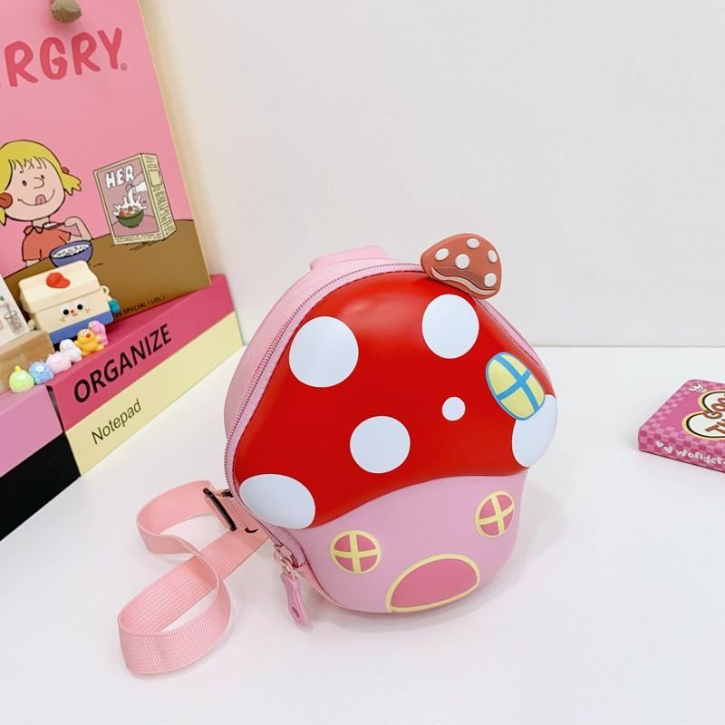 Cute Pattern Mushroom And Portable Function Children Trendy Nylon Wallet Chest