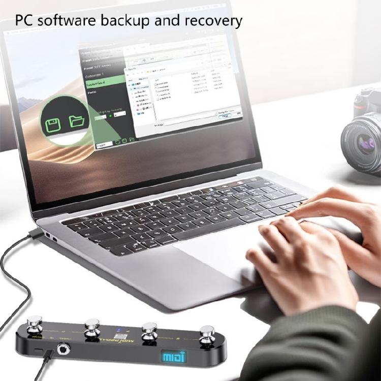 Controller MIDI a Pedale Wireless Preimpostazioni Compatibilità Software Trasmissione Stabile Ricevitore a Pedale Texture Plastica