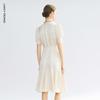 Langzi V-Neck Jacquard Puff Sleeve Midi Dress