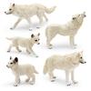Arctic Premium Plastic Wolf Figurines Collection Including Howling And Walking Cubs