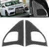 2Pcs Inner Door Horn Cover Carbon Fiber Frame Trim Left Right Fit for Mitsubishi Lancer GTS 08‑16