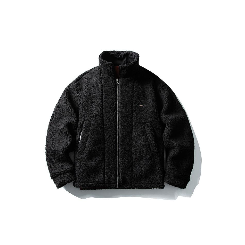 CROWD CITY Men's Japanese Retro Double-Sided Winter Lambswool Cotton Jacket Y598