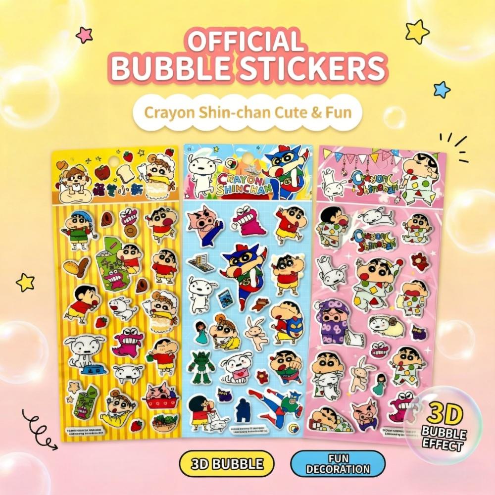 Genuine Crayon Shin-chan 3D Foam Stickers Cartoon Decal for Scrapbooking Craft Supplies Birthday Party Decoration Girl Toys Gift