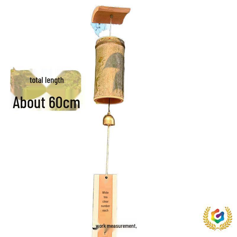 Bamboo Wind Chime Pendant: Retro Chinese Style Outdoor Ornament & Handmade Gift
