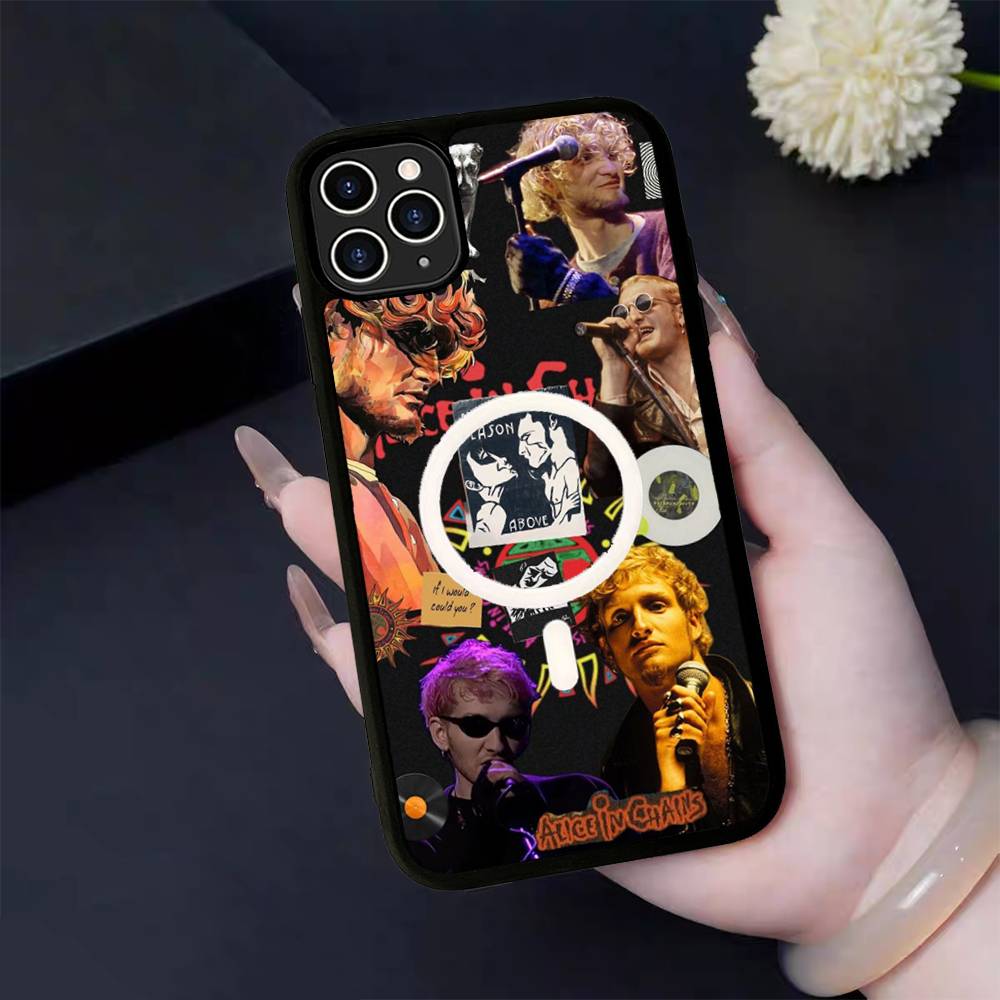 Retro Band A-Alice In C-Chains For Magsafe Magnetic Wireless Phone Case For IPhone 11 12 13 14 15 16 17 Pro Max Plus Cover