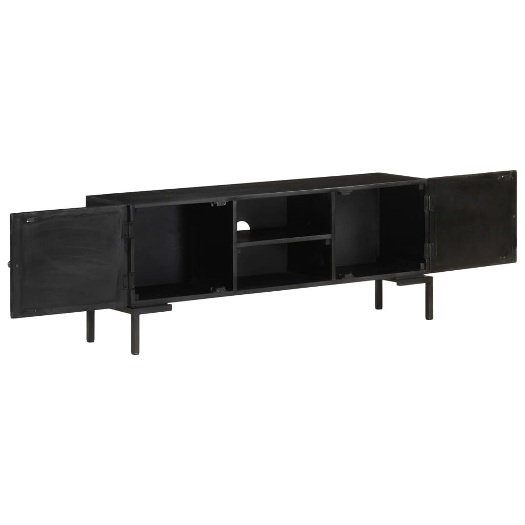TV Stand Black 115 x 30 x 46 cm Solid Mango Wood