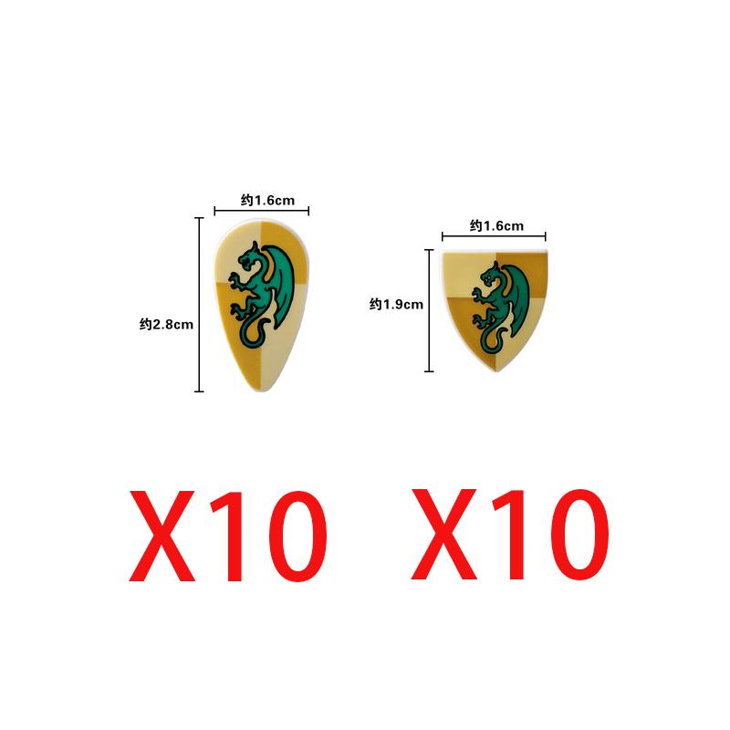 MOC Medieval Building Blocks Viking Crusader Shield Armor Vest Figure Soldier Weapons Accessories Lion Eagle Brick Toy Gift R059