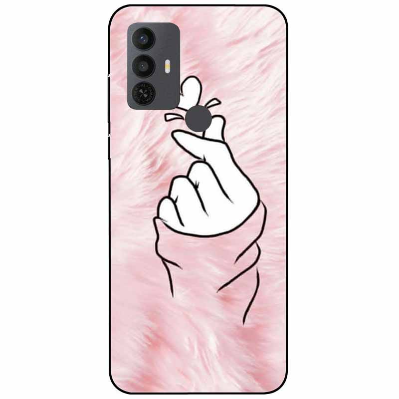 Phone Cover For Alcatel 1V 2021 Case Silicone Lovely Black Bumper Soft TPU Coque for Alcatel 1V (2021) 6002A 6002D 1 V Shells
