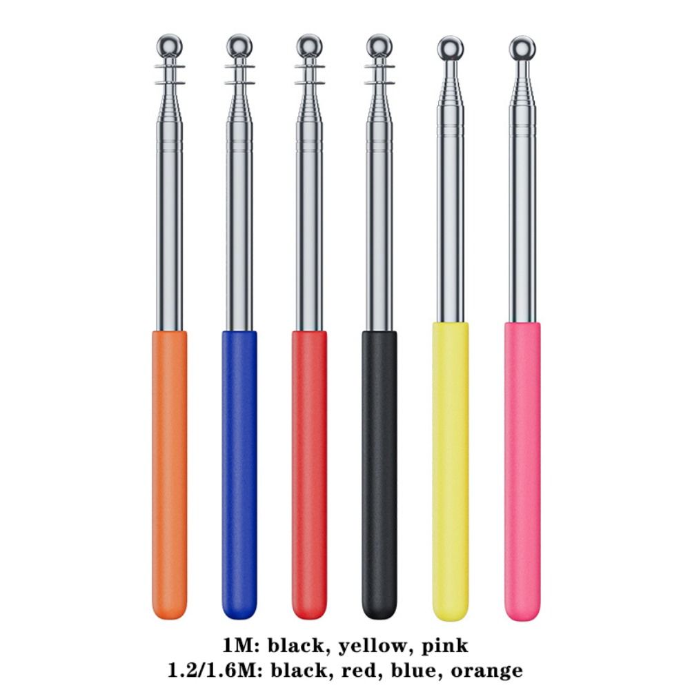 1pc Portable 2-in-1 Teaching Pointer 1/1.2/1.6M Retractable Flagpole Flag Display Pole Tour Guide Flag