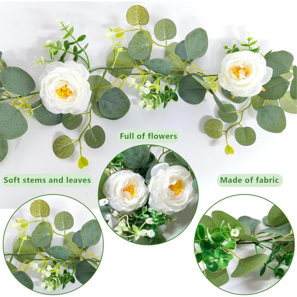 180cm Eucalyptus Vine Flower Artificial Green Plant Realistic Vine Home Decoration