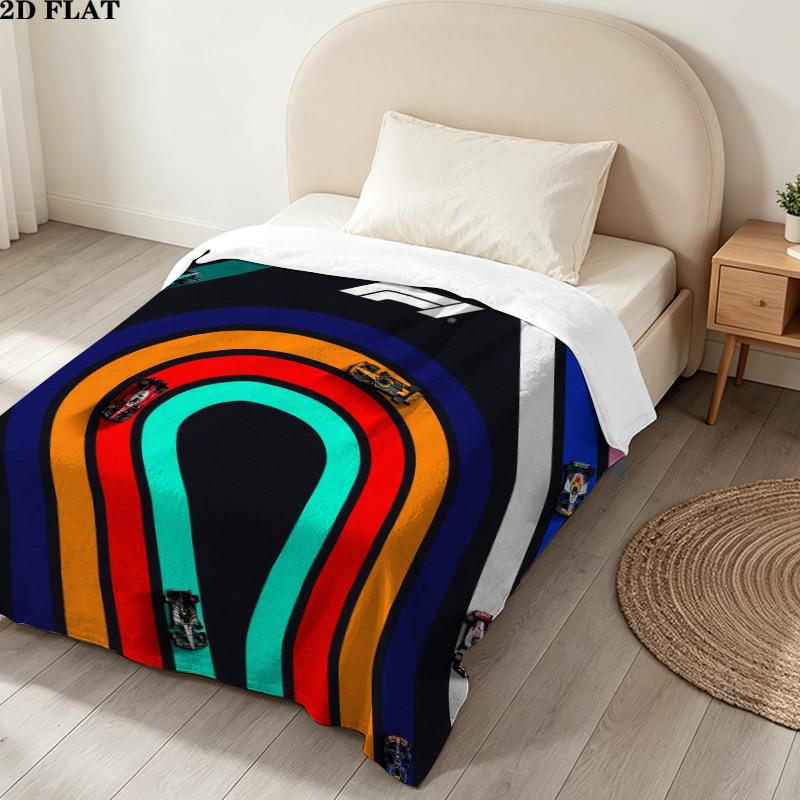 F1-Autos Motiv Flanelldecke, Hohe Qualität, Bequem für alle Jahreszeiten, Heimdekoration, Wärme und Komfort, Perfekt für Weihnachtsgeschenke