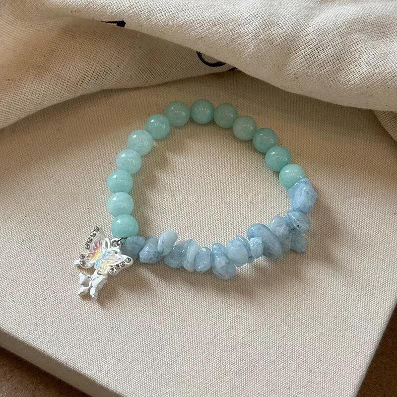 Butterfly Blue Delicate Bracelet For Women Sweet Style Beaded Friendship Jewelry