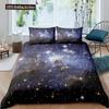 Starry Sky Duvet Cover Colorful Galaxy Outer Space Quilt Cover Glitter Polyester Dream Starry Sky Theme For Bedroom Decorations
