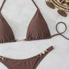 Triangle Strap Pearl Sexy Bikini Split Swimsuit