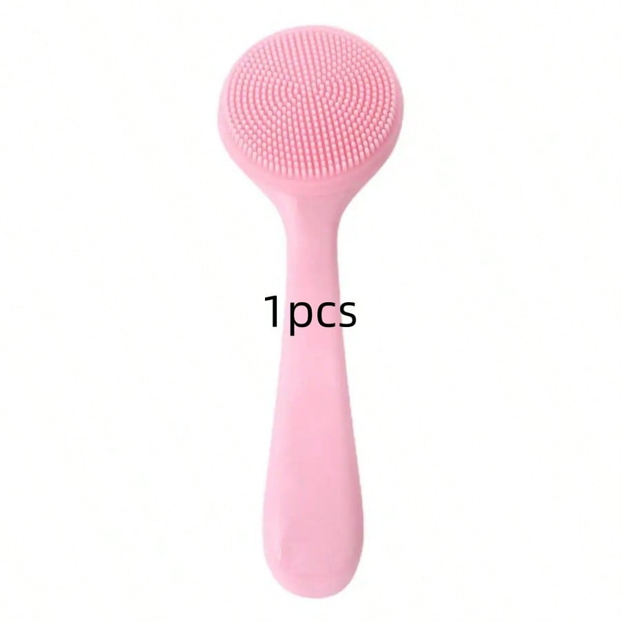 1pc Facial Brush Silicone Facial Cleansing Brush Manual Skin Silicone Exfoliating Brush Handheld Face Scrubber Reusable Facial Cleansing Brush