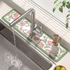 Wasserabsorbierende Matte für Wasserhähne, Küchenspülen, Waschbecken, Abtropfmatten, Spritzschutzmatten für Badezimmerarbeitsplatten