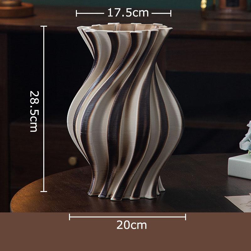 Wave Striped Ceramic Vase Creative Plant Pot Table Decoration Ornaments Flower Arrangement Floral Vases Room Aesthetic Decor