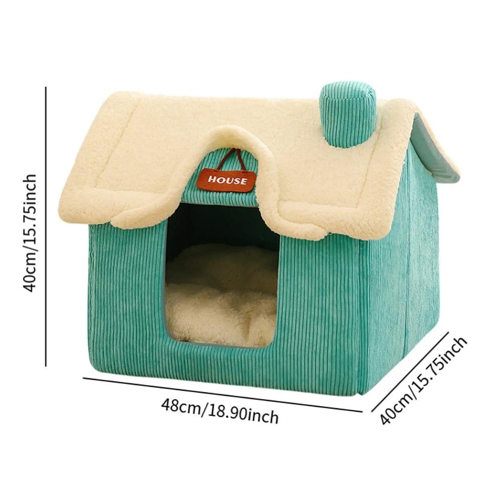 Foldable Pet House Semi Enclosed Cat House Winter Warmer Pet Bed House for Small Dogs Cats Puppy Kitten Shelter Cave