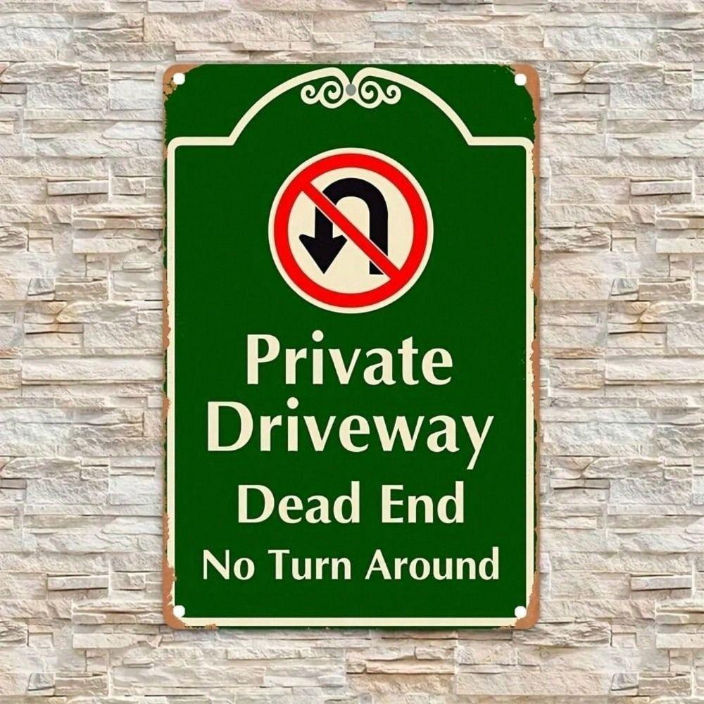Planetjuice Wall Art Metal Wall Art Private Road Sign Garden Decor 20X30CM