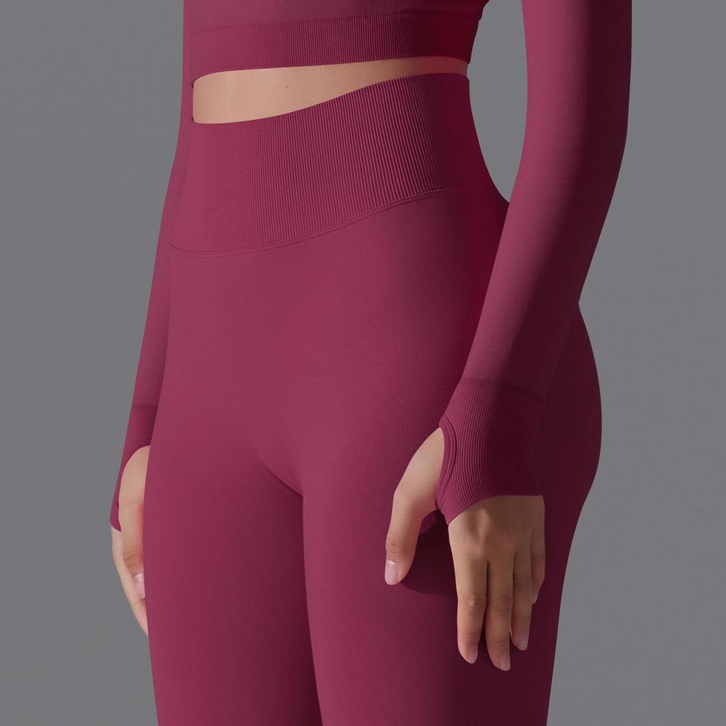 Seamless High-Waisted Yoga Pants with Peach Lift - Quick-Dry and Breathable for Running and Fitness