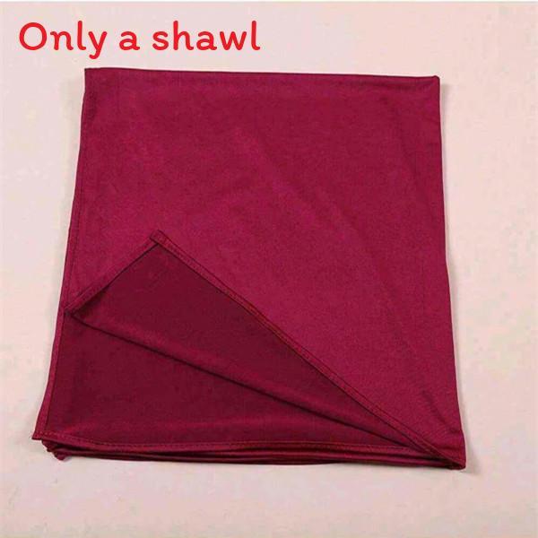 

Ethnic Style Long Cotton Scarf With Sunshade And Dustproof Features For Spring And Fall Maroon