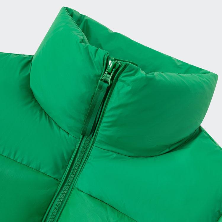 Adidas Originals Short Down Puffer Jacket Three Stripe Logo Sports Long Sleeve Bread Down Jacket Women Jacket Green JE6042