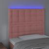 3122893 vidaXL LED Headboard Pink 80x5x118-128 Cm Velvet